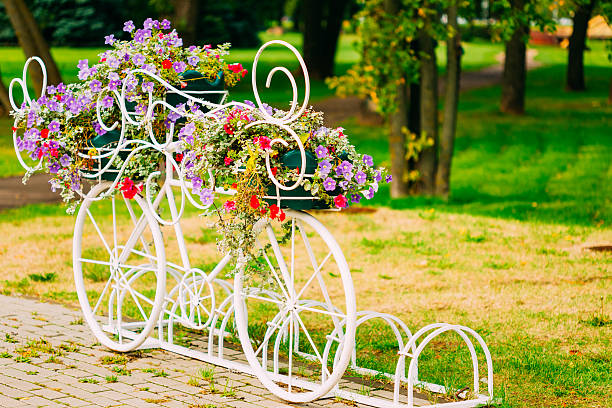 istock White Decorative Bicycle Parking In Garden 478262048