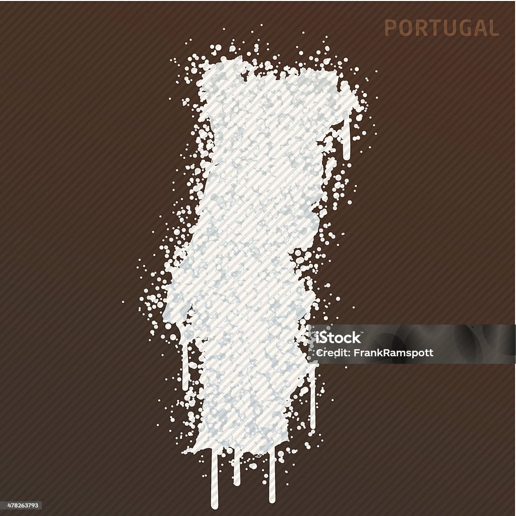 Portugal blanco Grunge Mapa de Graffiti y pintura - arte vectorial de Blanco - Color libre de derechos