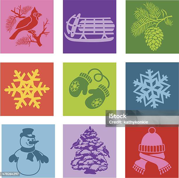 Wintericons Stock Vektor Art und mehr Bilder von Fausthandschuh - Fausthandschuh, Hut, Illustration