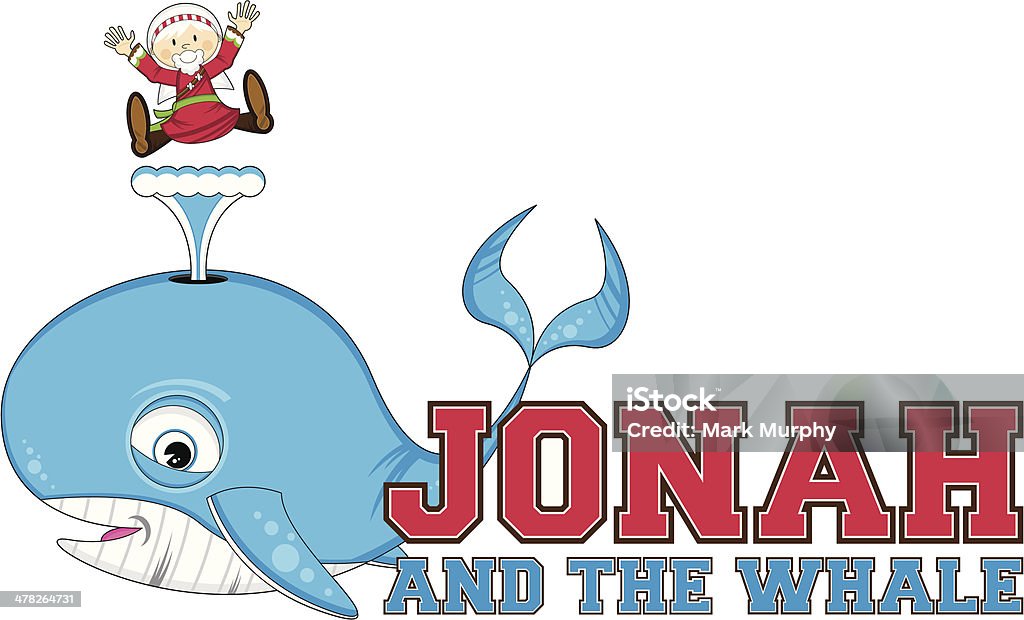 Jonah i Wieloryb Ilustracja - Grafika wektorowa royalty-free (Białe włosy)