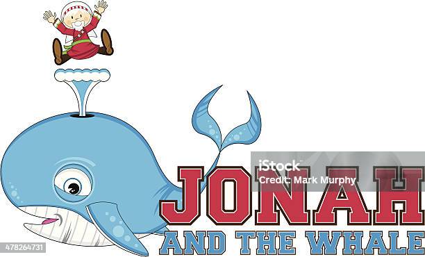 Jonah I Wieloryb Ilustracja - Stockowe grafiki wektorowe i więcej obrazów Białe włosy - Białe włosy, Biblia, Chrześcijaństwo