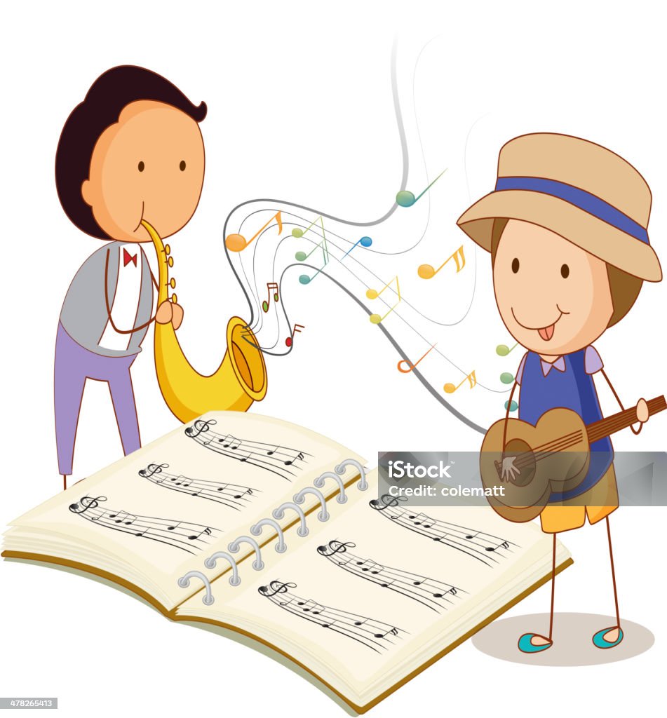 Musicians playing with the musical instruments musicians playing with the musical instruments on a white background Adult stock vector