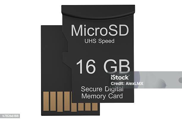 Micro Sd Memory Card 16 Gb Stock Photo - Download Image Now - 2015, Byte, Camera - Photographic Equipment