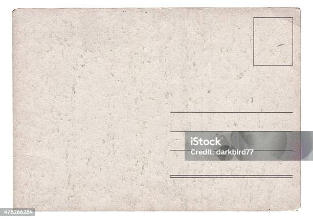 Blank Old Vintage Postcard Isolated Stock Photo - Download Image Now - 2015, Antique, Art