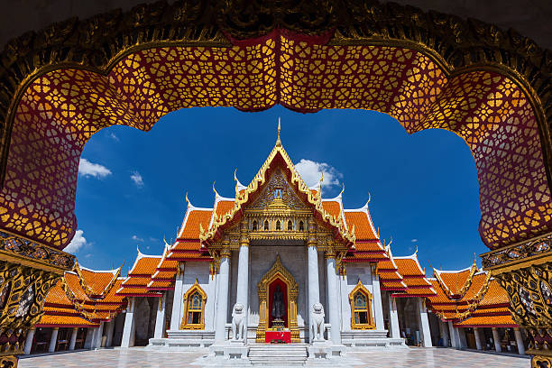 istock Traditional Thai architecture, Wat Benjamaborphit or Marble Temple, Bangkok 478267154