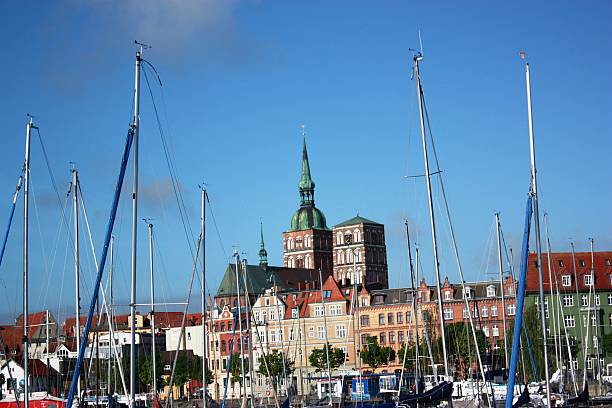 Photo of the sailing boat harbour in Aalborg, Denmark.