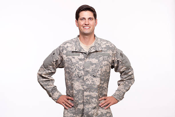 istock Portrait of military serviceman posing with hands on hips 478267501
