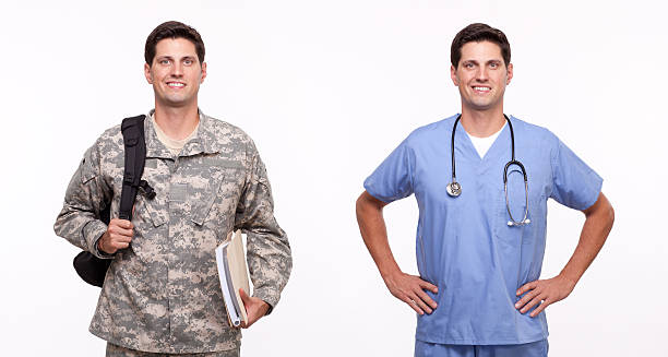istock young male nurse and a soldier with backpack 478267571