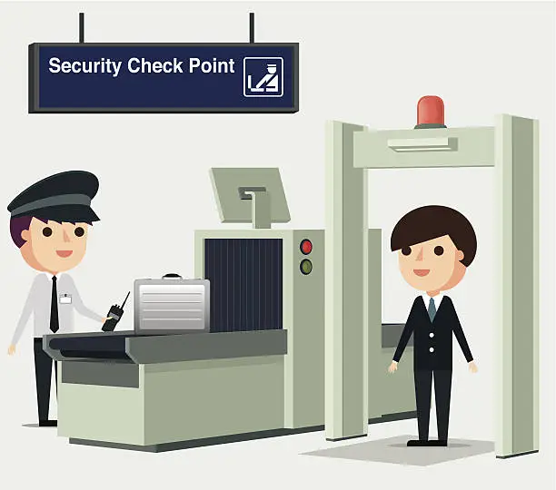 Vector illustration of Airport Security - Illustration