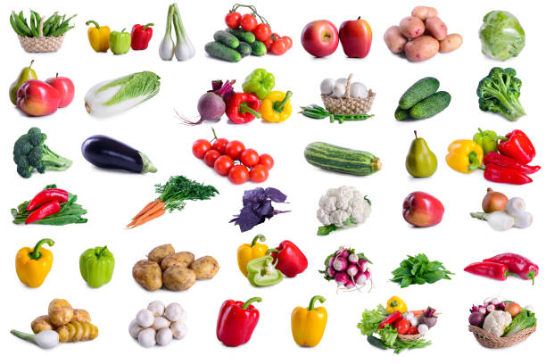 collection of lot vegetables stock photo