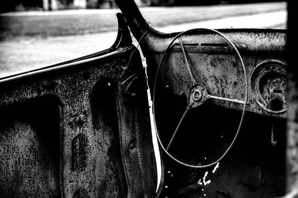 istock Abandoned Car, in Black and White 478268082