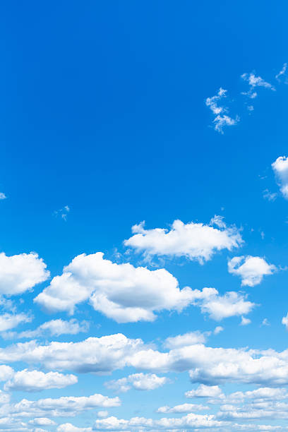 little white clouds in summer blue sky