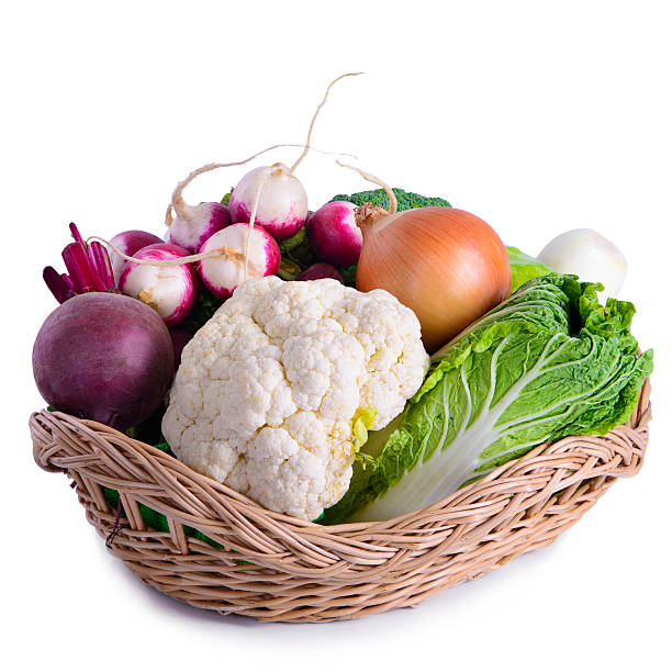 different vegetables isolated stock photo