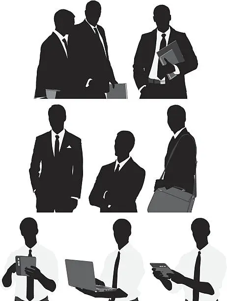 Vector illustration of Multiple silhouette of businessman