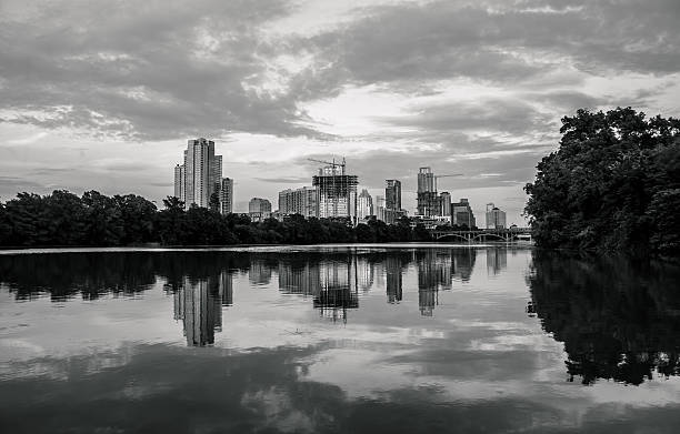 istock Black White Austin Texas Reflection Skyline City of Dreams 478271296