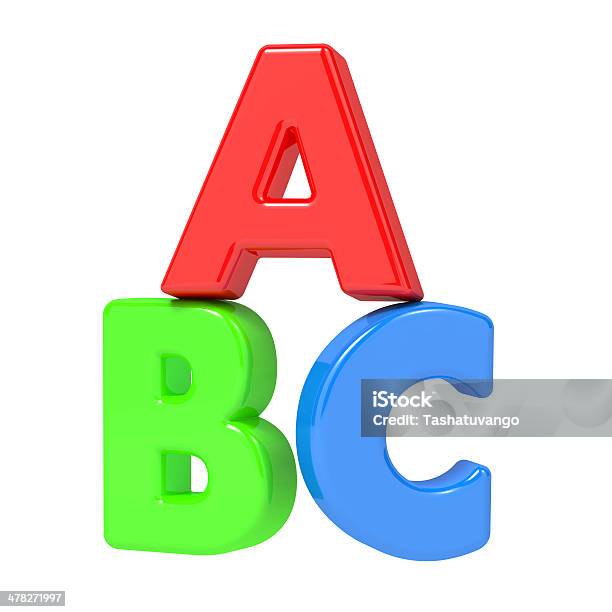 Letras Abc Isolado No Branco - Fotografias de stock e mais imagens de Alfabeto - Alfabeto, Aprender, Azul