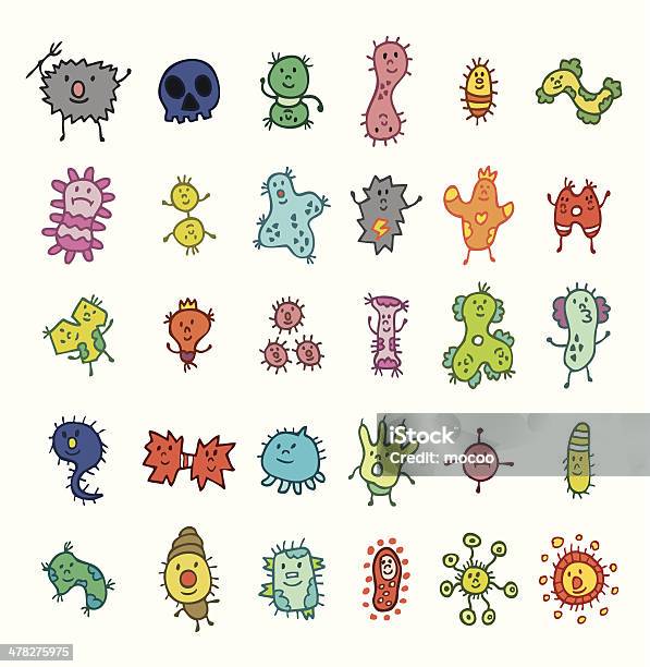Ładny Virus Element - Stockowe grafiki wektorowe i więcej obrazów Antybiotyk - Antybiotyk, Bakteria, Choroba