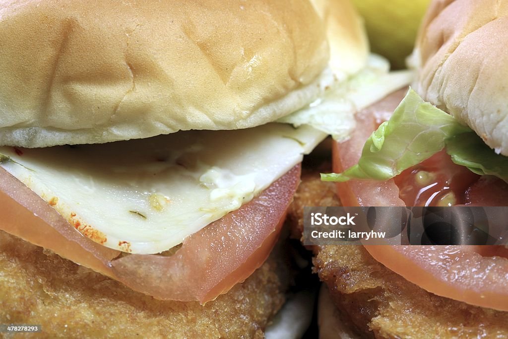 Panierter Fisch-sandwich - Lizenzfrei Brotsorte Stock-Foto