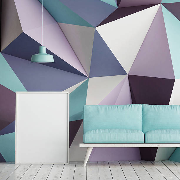 istock Mock up poster on triangle patten form, 3d illustration 478278874