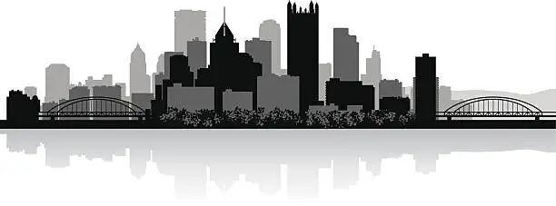 Vector illustration of Pittsburgh City skyline silhouette