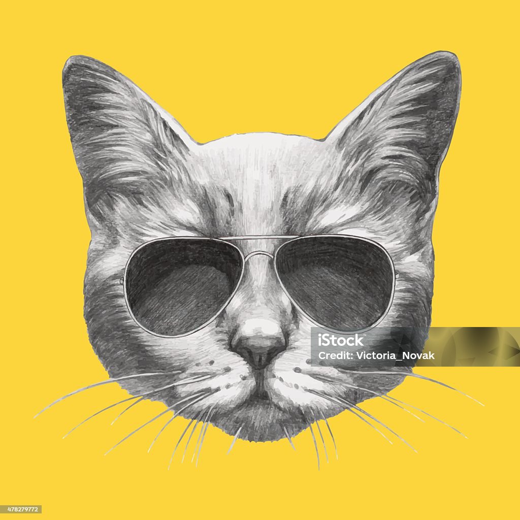 Chic Cat Charisma Wearing Coat Wearing Stock Illustration