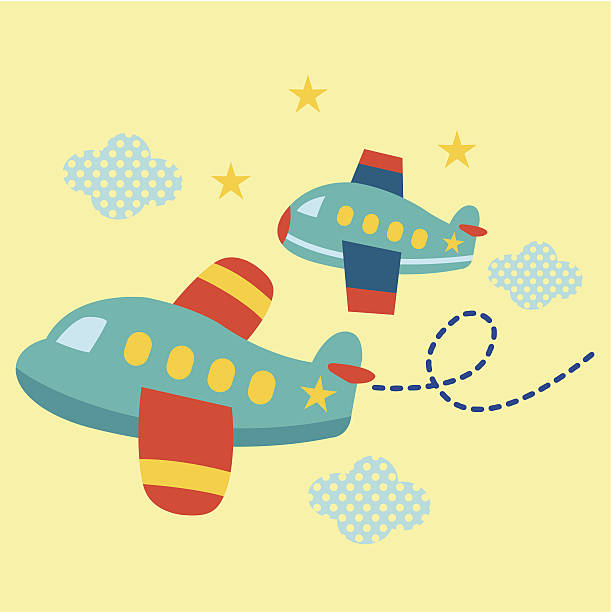 aeroplane cartoon vector art illustration