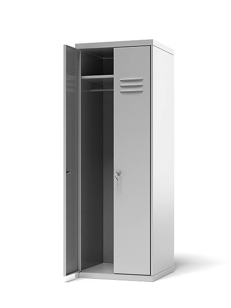 istock Opened grey metal sports lockers 478285167