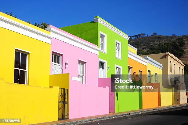 Colorful Houses In Old Malay Quarter Stock Photo - Download Image Now - Malay Quarter, South Africa, Cape Town