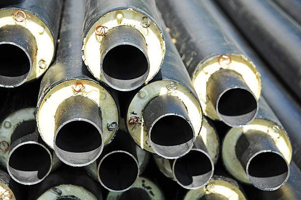 istock Steel pipe with heat insulation 478287489