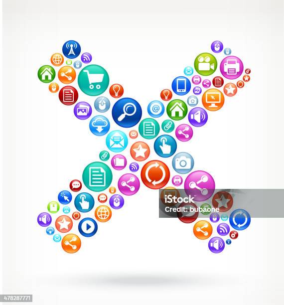 X Sign Social Networking And Internet Royalty Free Vector Arts Stock Illustration - Download Image Now