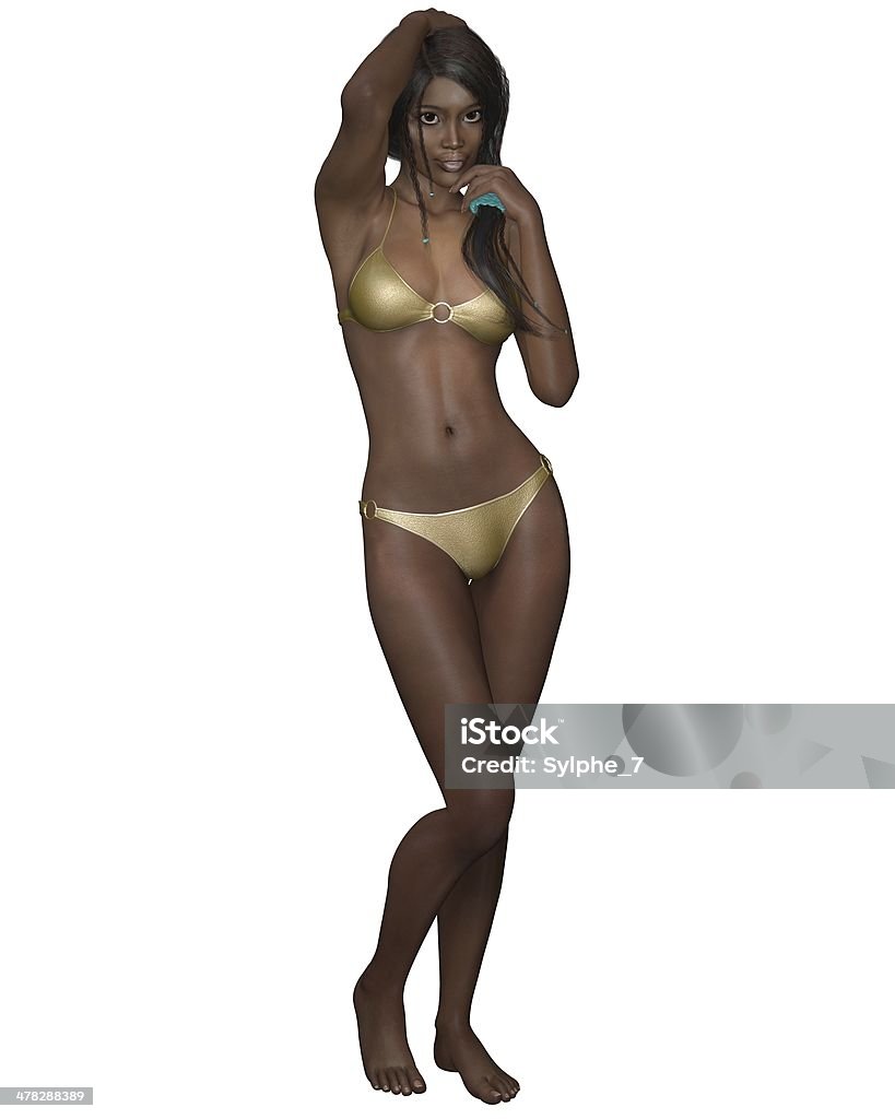 Bellezza pelle scura, Bikini - Foto stock royalty-free di Adulto