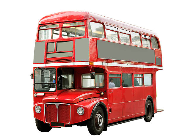 Red bus. Red bus in London isolated on white surface. coach bus stock pictures, royalty-free photos & images