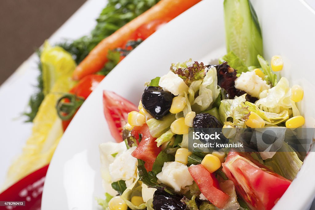Close-Up de salada grega - Foto de stock de Alface royalty-free
