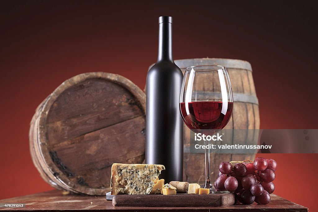 Composição de vinho tinto - Foto de stock de Barril royalty-free