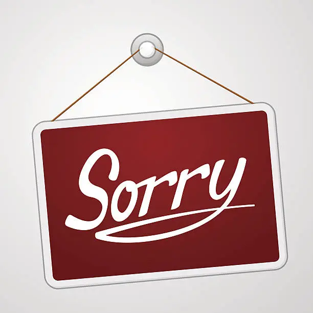 Vector illustration of Sorry Storefront Sign