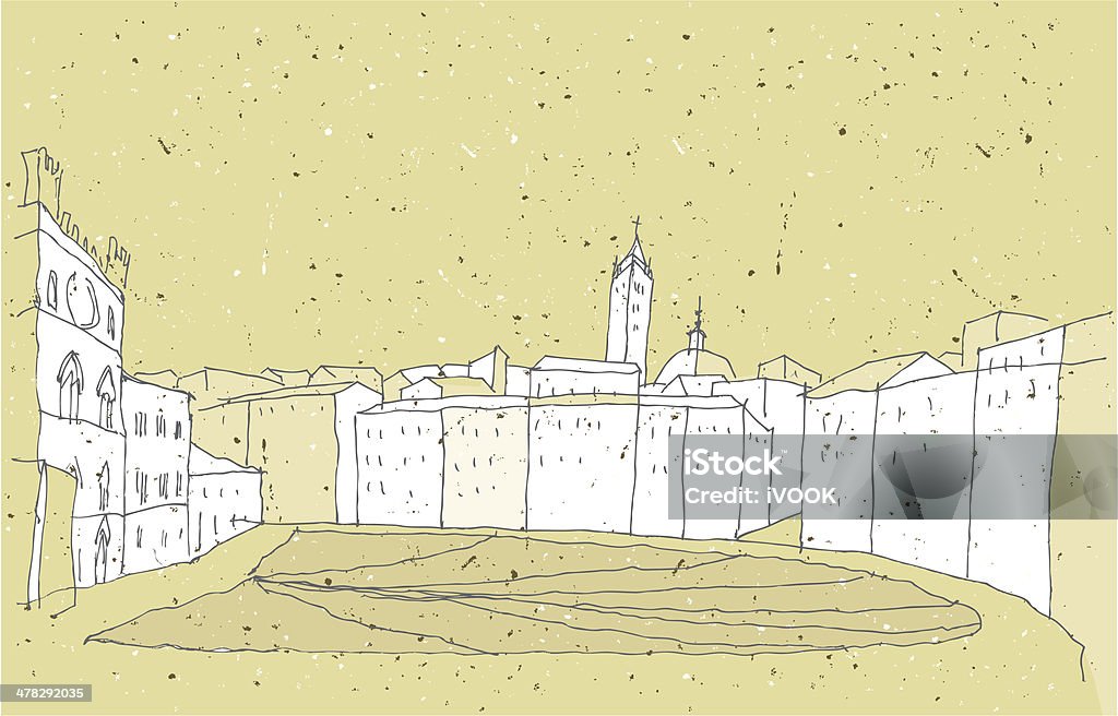 描く歴史的建造物のイタリア：シエナ - シエナのロイヤリティフリーベクトルアート