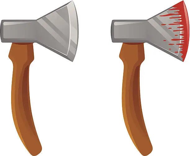 Vector illustration of Bloody axe
