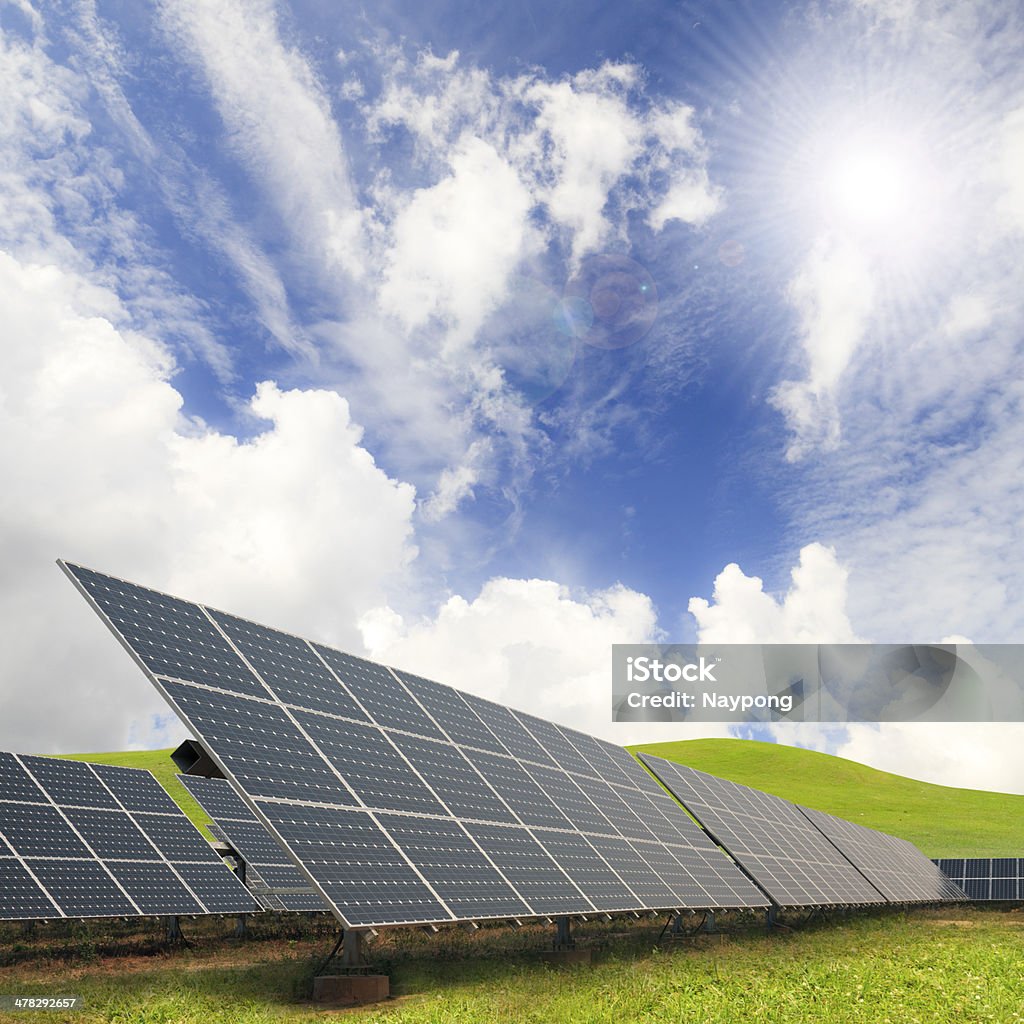 Solar energy plants Solar energy plants and blue sky Blue Stock Photo
