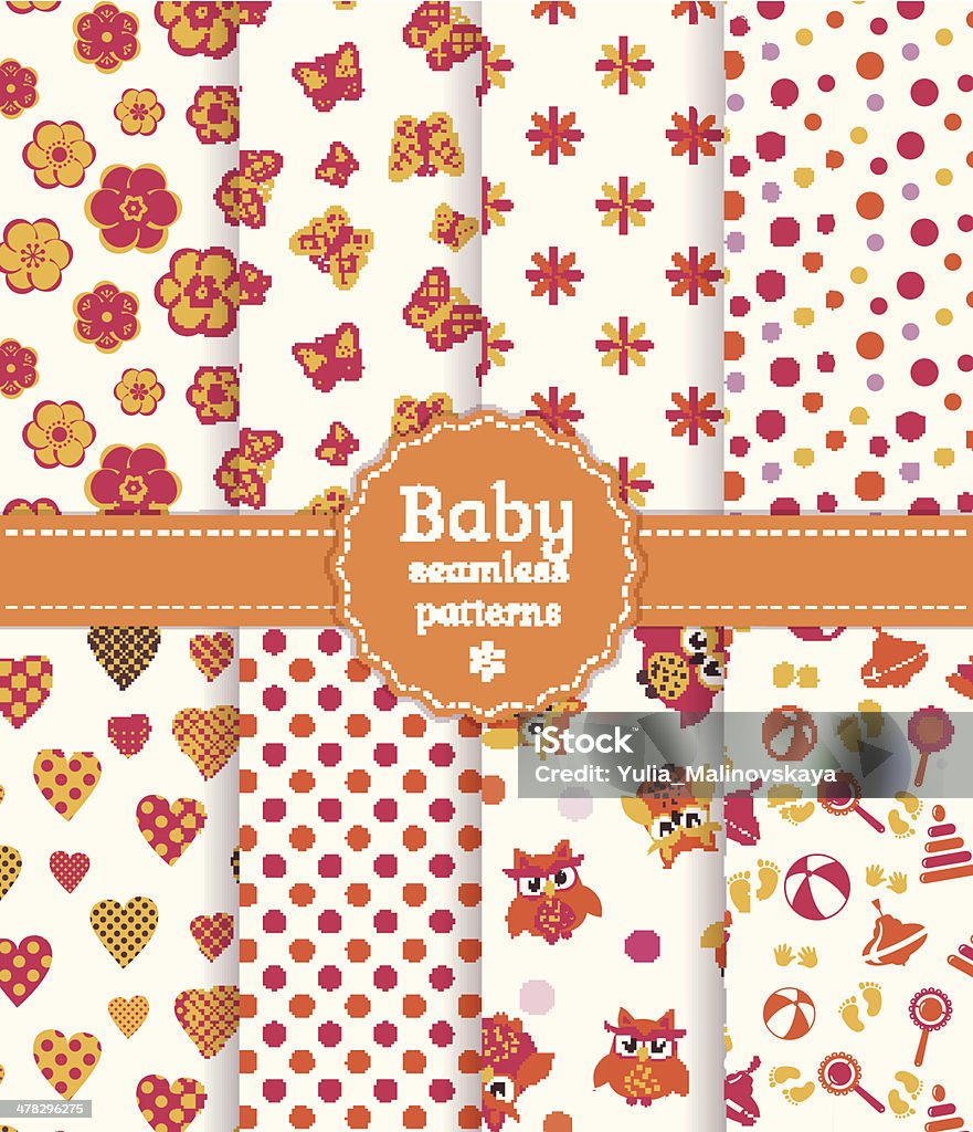 Baby Color Pattern Colorful Baby Seamless Patterns Vector Set Stock Illustration ...