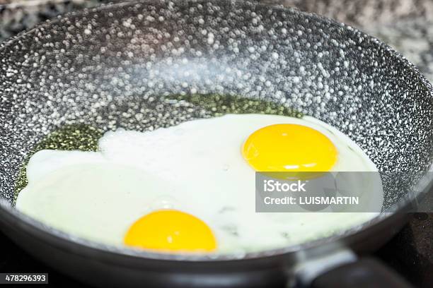 Smażone Jajka Do Miski - zdjęcia stockowe i więcej obrazów Białko - Białko, Biały, Cholesterol