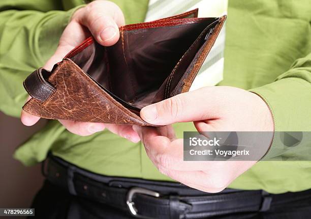 Empty Wallet In Male Hands Poor Economy Stock Photo - Download Image Now - Adult, Adults Only, Banking