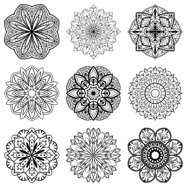 Set of mandalas vector art illustration