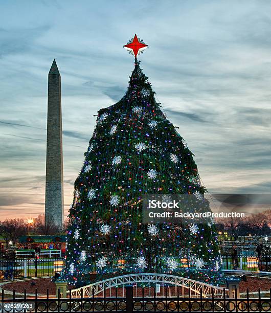 Amerykańska Choinka Narodowa W Dc - zdjęcia stockowe i więcej obrazów Boże Narodzenie - Boże Narodzenie, Waszyngton DC, Architektura
