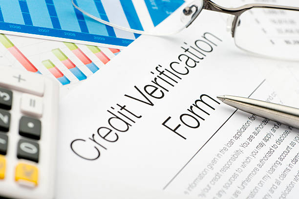 istock Close up of a credit verification form 478297793