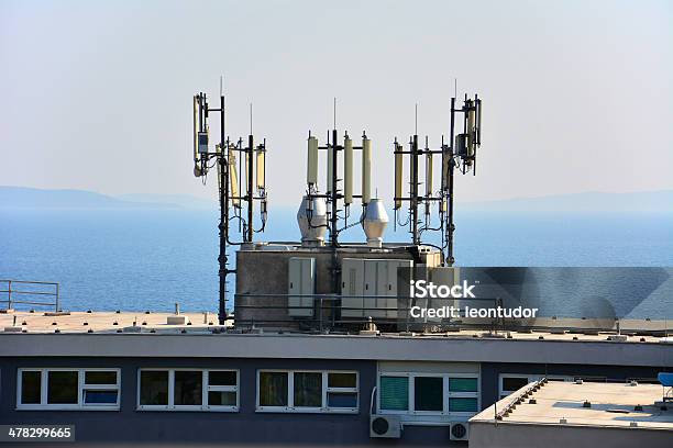 Big Antenna On The Roof Of Building Stock Photo - Download Image Now - Animal Antenna, Antenna - Aerial, Arts Culture and Entertainment