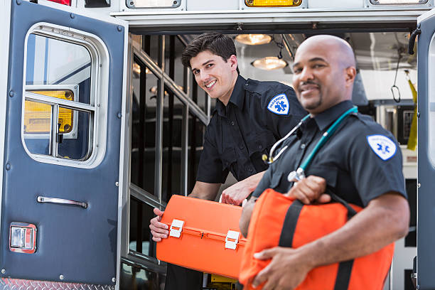 istock Paramedics at back of ambulance 478299843