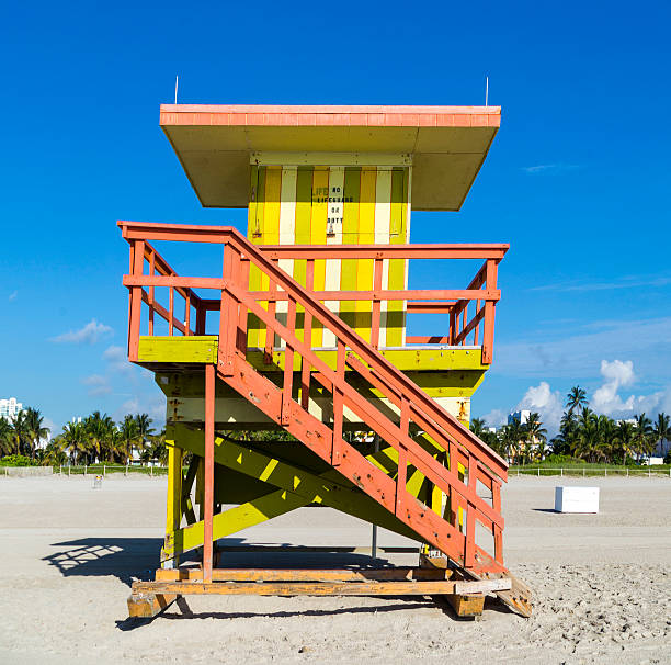 istock Lifeguard cabin on empty beach, Miami, Florida 478300417