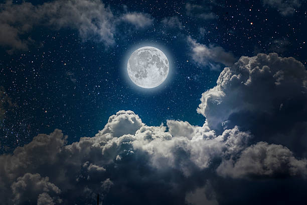 langit malam - bulan langit potret stok, foto, & gambar bebas royalti