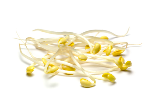 Bunch of Soy Bean Sprout on white.