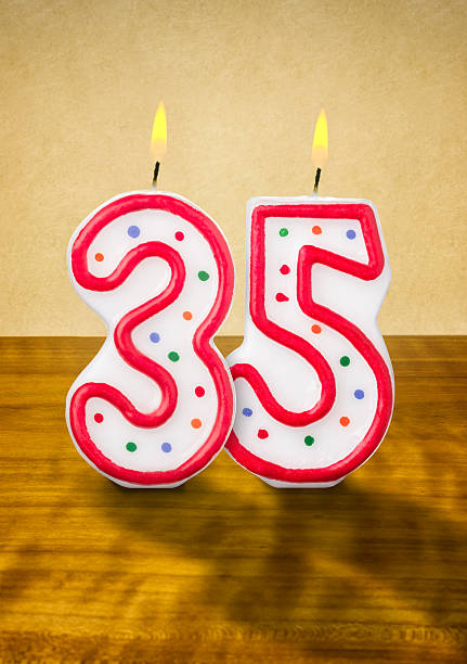 istock Burning birthday candles number 35 478304632